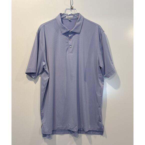 Peter Millar Blue Lavender Striped Summer Comfort Polo Shirt Mens Size XL (1496) - Picture 1 of 5